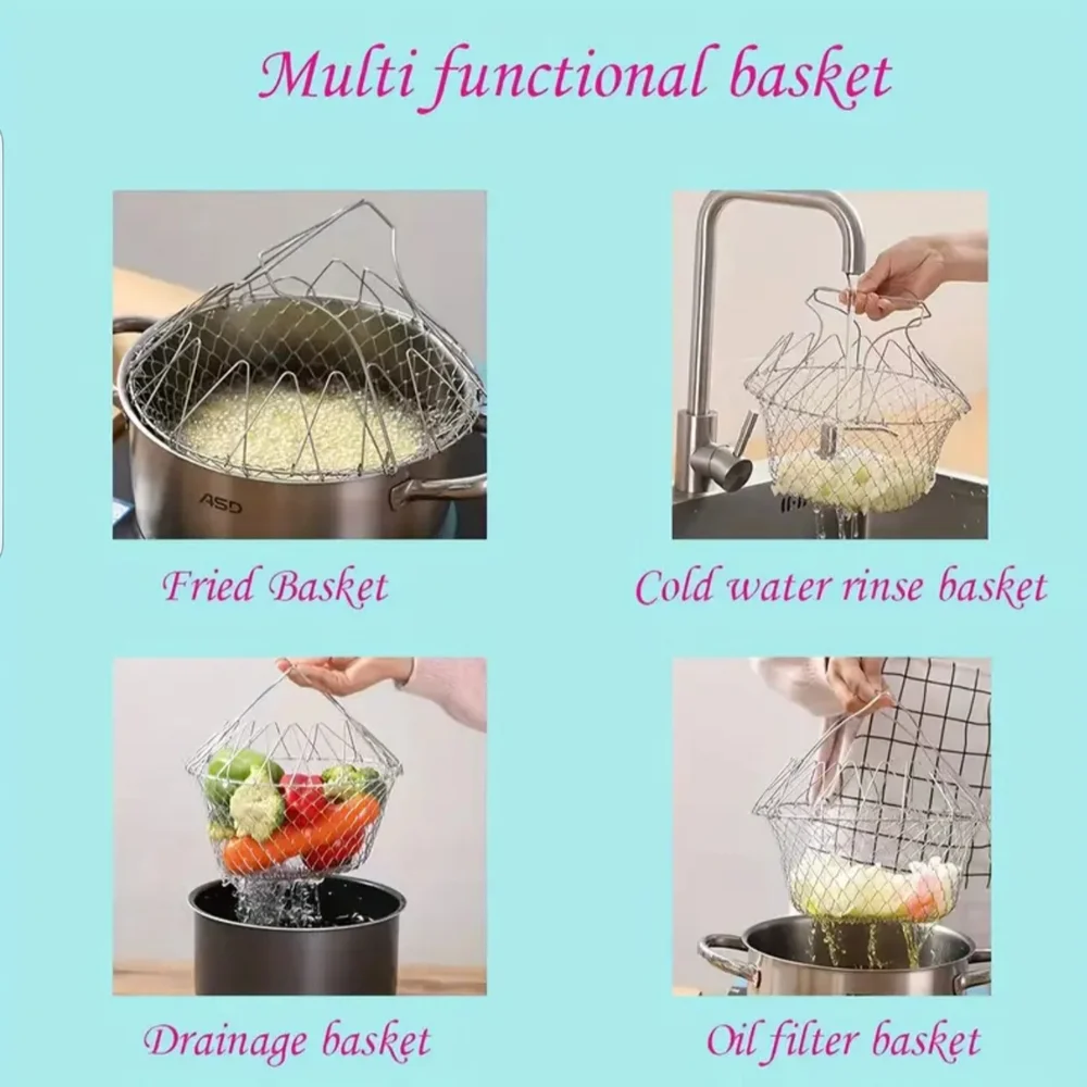 - Stainless Steel Fry Basket for Home Kitchen